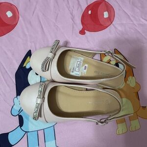 Crown Pink Kids Dress Shoes with Bow